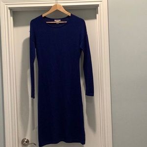 Blue sweater dress